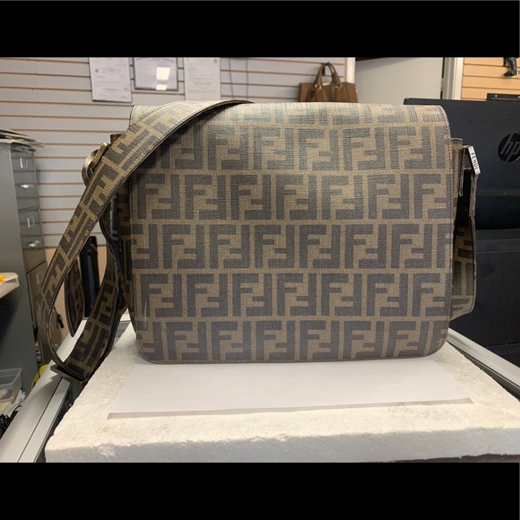 Fendi Handbags - Fendi Zucca Monogram Canvas Messenger Bag
